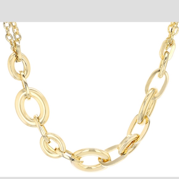 Beautiful brand new Italian Fancy Cable link necklace 18k Gold/Bro - Picture 2 of 7